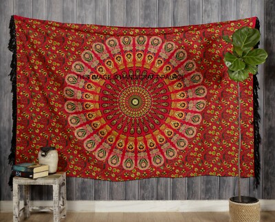 ele ELEOPTION Wandtapijt Indiaas Mandala Wall Hanging Hippie Tapestry wanddecoratie voor kinderkamer, woonkamer, slaapkamer, ook als yogamat, picknickdeken, strandhanddoeken (grijs, 150 x 205 cm