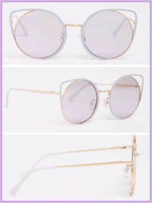 NWT TORRID Purple Gold Circle Cat Eye Sunglasses Round  display picture 2