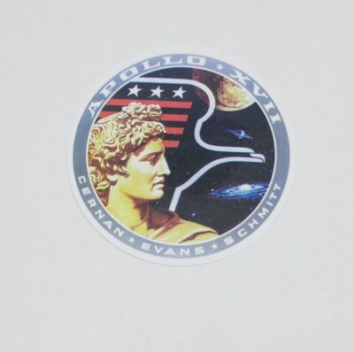 Apollo 17 Space Mission Sticker Vinyl Decal Moon Travel Art Cernan Evans P1