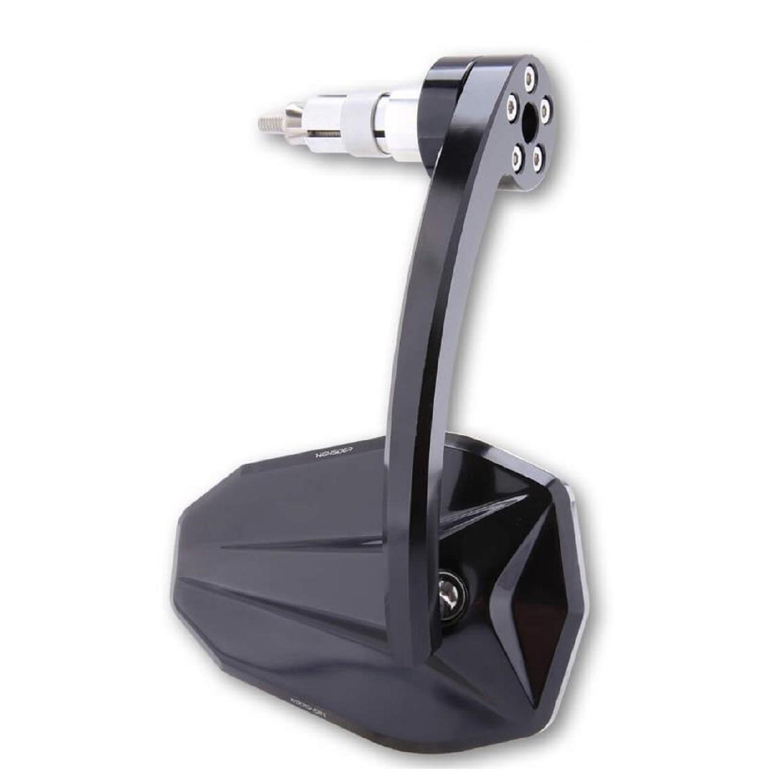 Handlebar end mirror aluminum black for steering tube inner diameter 12mm - 22mm