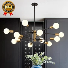Modern Chandelier Ceiling Light Fixture Sputnik Chandeliers Gold and Black Farmh