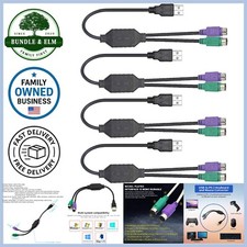 4Pack PS2 to USB Adapter Keyboard Mouse Converter PC Laptop Port Compatible