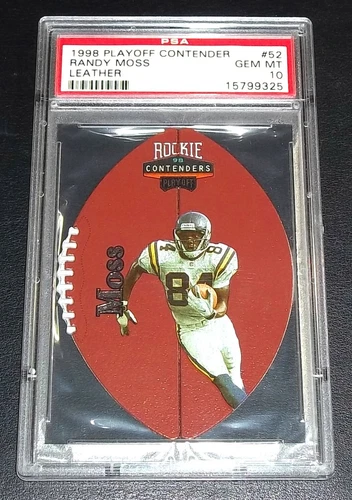 PSA 10 Rc Randy Moss Rookie 1998 Playoff Contenders Leather (2018 HOF) (156 TDs)