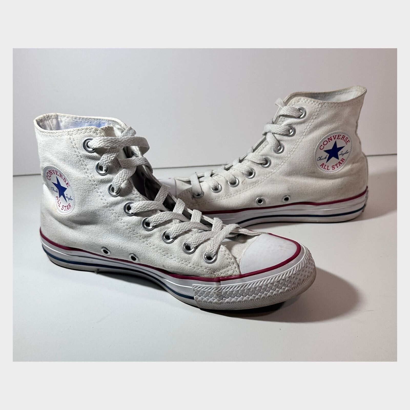 Converse All Star Hi Top Canvas Sneakers Sz 8.5 Basketball Sport Athletic Skater