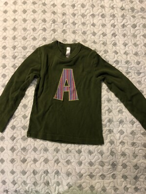 Toddler Baby American Apparel Olive Green Letter A Long Sleeve Shirt Top Size 4