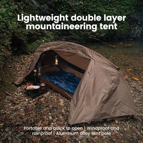 Single Person Lightweight Nylon Tent With Mosquito Net Anti-Mosquito Waterproof - Afbeelding 1 van 26