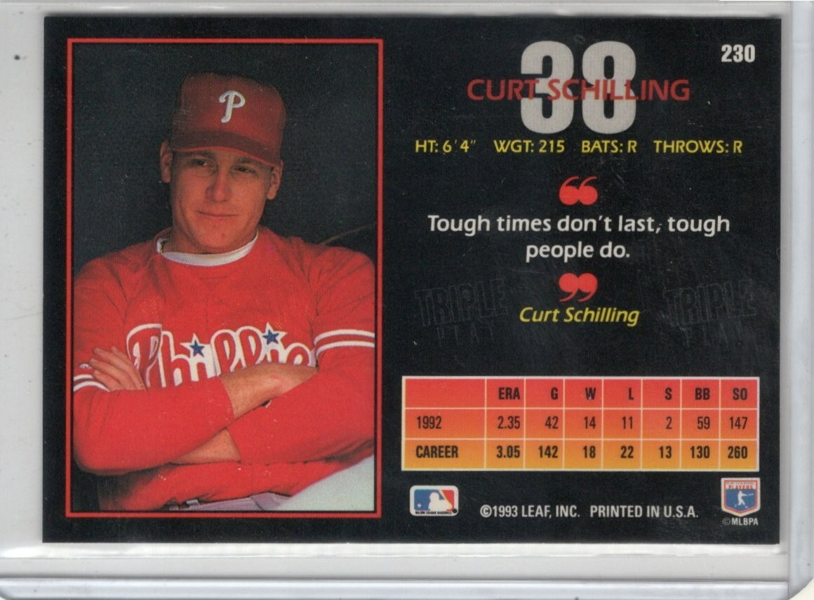 1993 Triple Play Curt Schilling #230 Philadelphia Phillies
