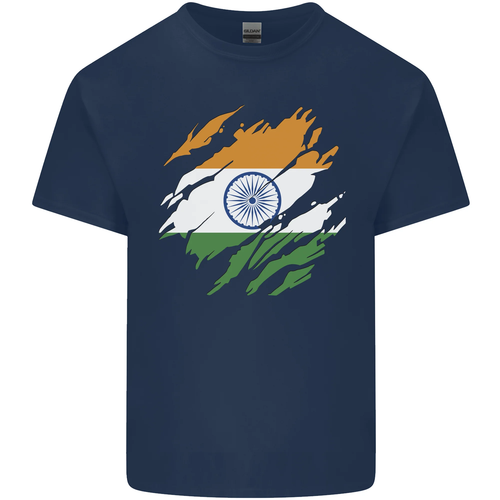 Torn India Flag Indian Day Football Kids T-Shirt Childrens - Picture 3 of 72