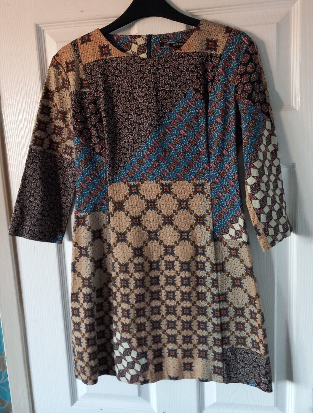 TRAFALUC ZARA Multicolour Patchwork Pattern Tunic… - image 1