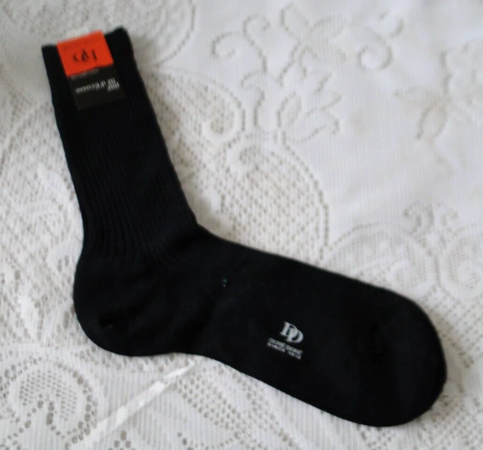 Paire chaussettes noires homme pur fil d'écosse DD vintage 42 - 43 - Photo 2/4