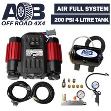 X804 Twin Air compressor 12V universal kit with 4L tank fits Hilux Landcruise...