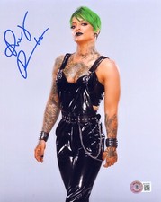 *BLACK LEATHER OUTFIT* WWE WWF AEW RUBY RIOTT SIGNED 8x10 BECKETT AUTO