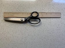 7.5" MARKS Sewing Pinking Shears Brazil 407B Black Handle Grip Chrome Plated EUC