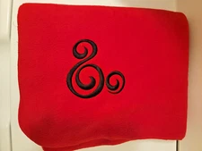 Soft Embroidered Swirl Mickey Red Fleece Blanket NEW