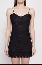NWT JUMP Black Lace Lined Spaghetti Strap Mini Body Con Dress 11/12