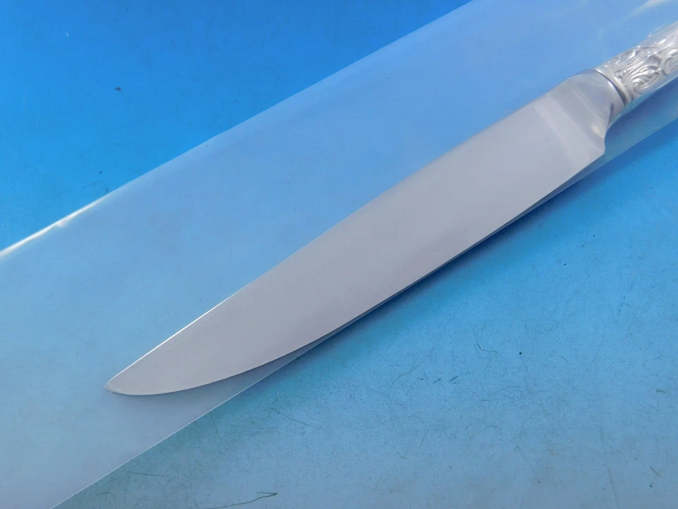 Sir Christopher by Wallace Sterling Silver Steak Knife Serrated Custom 8 3/4" - Image 4 of 4