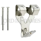 10 x Large 32mm 2 Pin Quality Picture Canvas Hooks with Hardened Pins No2 NP 5kg