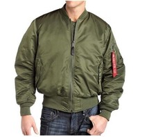 Alpha Industries Ma 1 Flight Jacket Gunmetal Mens Size Large Slim Fit For Sale Online Ebay