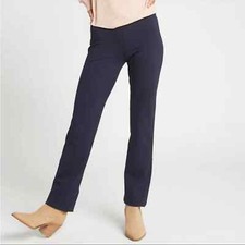 BETABRAND Medium Yoga Classic Dress Pants Navy Zip Pockets