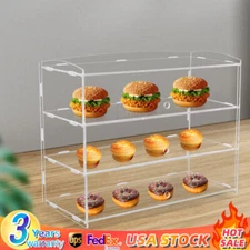 3 Tiers Jewelry Display Case Clear Collectibles Acrylic Cabinet for Home Store