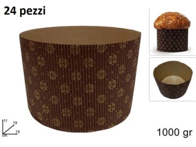 24-teiliges Set Backpapierformen für Panettone hoch 1000gr hmj