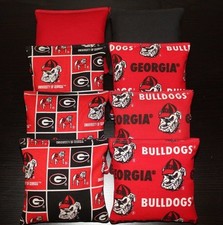 ALL WEATHER University of GEORGIA BULLDOGS 8 Resin Filled Cornhole Bean Bags NEW