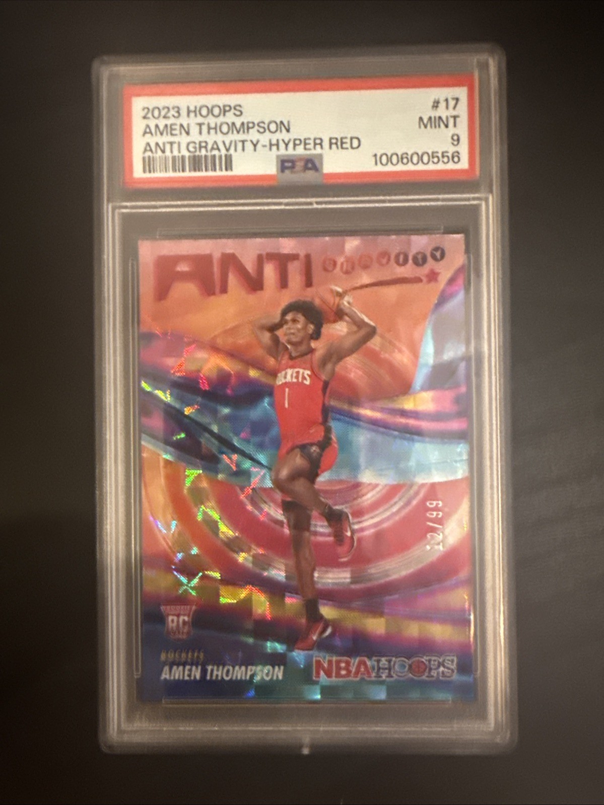 2023-24 Panini NBA Hoops - Anti Gravity Amen Thompson #17 Hyper Red /99 (RC)