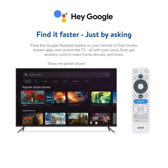 onn 4K Streaming Device, Google TV - Fast Streaming,Ultra HD,8GB Storage,2GB RAM