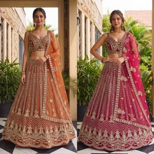 PARTY WEAR LEHENGA CHOLI INDIAN DESIGNER BOLLYWOOD LEHNGA WEDDING BRIDAL ETHNIC