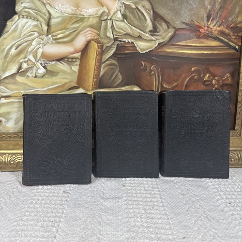 Audels Carpenters and Builders Guide Books 2, 3, 4 Leather Book Lot Reprint 1937