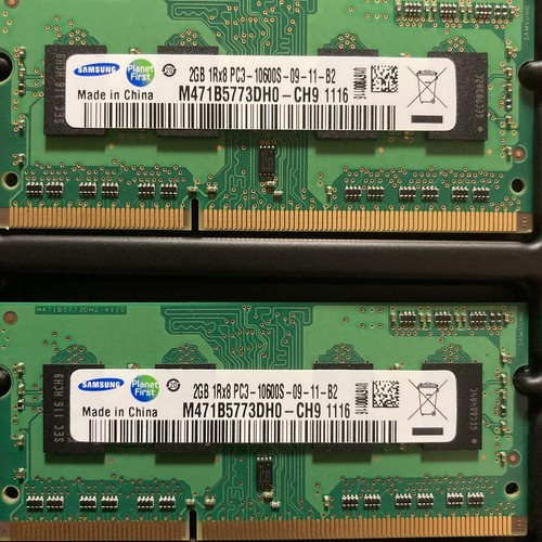 Samsung 2GBx2 RAM Arbeitsspeicher M471B5773DH0-CH9 4GB DDR3 Laptop Module get...