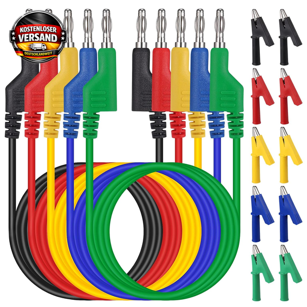 Messleitungen Set Mit Krokodilklemmen Bananenstecker PrüFspitzen FüR Multimeter-image