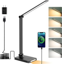 LED Desk Lamp Touch Control w/ USB Ports 5 Color Modes 3 Brightness Night Light