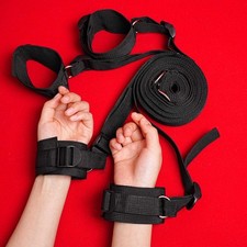 Bondage Bed Restraint Kit Handcuffs Ankle Cuffs Adjustable Straps Sex Toys BDSM