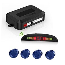 Cordless Parking Sensor, Reverse Radar System with 4 Car Backup Sensors, Blue