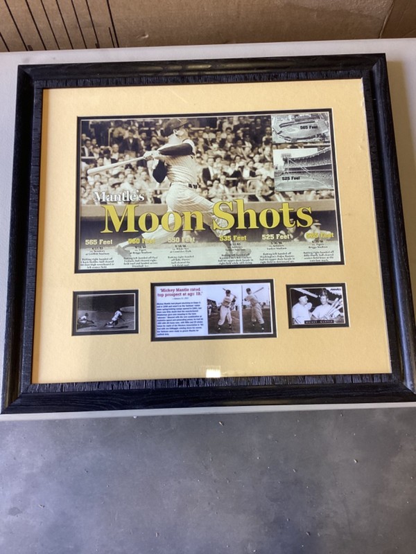 Mantles Moon Shots Framed & Matted 23.75” x 21.75”