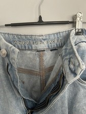 American Eagle Distressed Curvy Super High Rise Wide Leg Jeans Size 14 Ladies