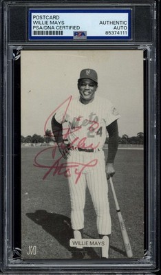 Willie Mays Postcard Signed Auto PSA/DNA Slab Giants J.D. McCarthy