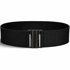 Wide Black Belt Women, Women's Stretchy Wide Elastic Waist Belt, Vintage Cinch