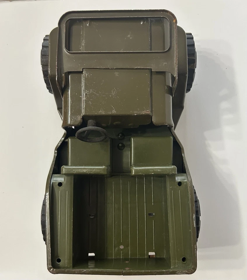 Vintage 1970’s Tonka Military Jeep Army Green Pressed Steel Good Condition - Image 3 of 4