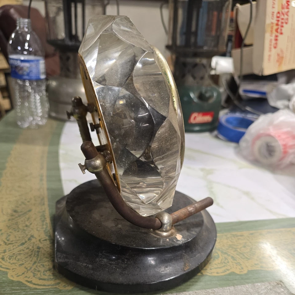 Vtg Majak USSR Soviet Heavy Crystal Desk Clock 11 Jewels - 12 Hr Dial Self Wound - Image 2 of 4