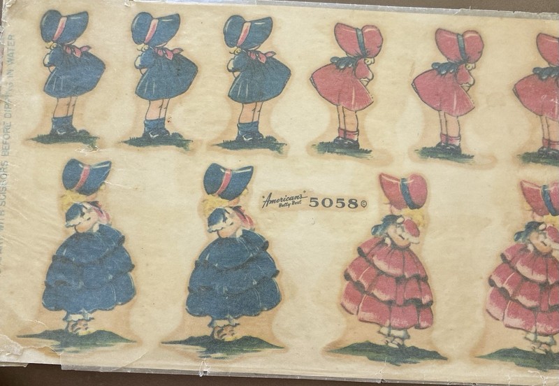 SUNBONNET GIRL- American’s Betty Best Vintage Decals- #5058- Vintage Mint