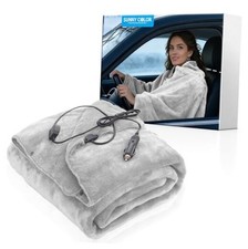 Wearable Car Electric Blanket 12 Volt Heated Travel Blanket Plug in Gray