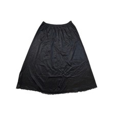 Vanity Fair Black Lace Trim Slip Skirt Lingerie Size XS Long Vintage