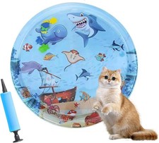 Cat Water Mat 2025 Upgraded 0.5mm Thickened Sensory Small, Ocean fish