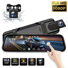 1080P HD Rearview Mirror Car DVR Dual Dash Cam Camera Front Rear Video Recorder
