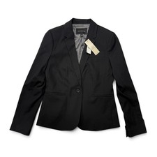 Banana Republic Blazer Womens 4 Black Single Button Machine Washable NWT