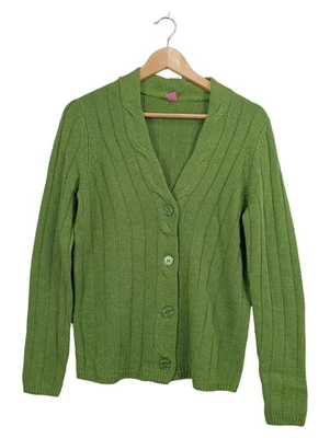 BASLER Gilet Femme Vert Côtelé Laine Angora (EU 38, INT M) - Photo 1/3