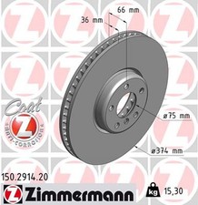 1x ZIMMERMANN Bremsscheibe COAT Z 150.2914.20 für BMW F04 F07 F01 7er F02 F03