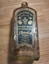 Botella de Tequila De Colección J. Rodriguezy Botella de Vidrio Tequila Ornamentado Número Uno Vacía